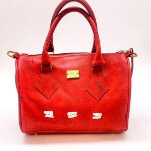 Radiance Leather Jaber Mini Handbag - The Essential Accessory Every Woman Needs -100% Cowhide with Cobra Print RED