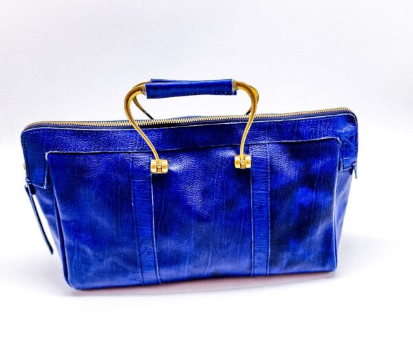 Radiance Leather Raza Clutch - A Stunning Beauty for Every Elegant Woman -100% Cowhide with Wild Boar print Blue