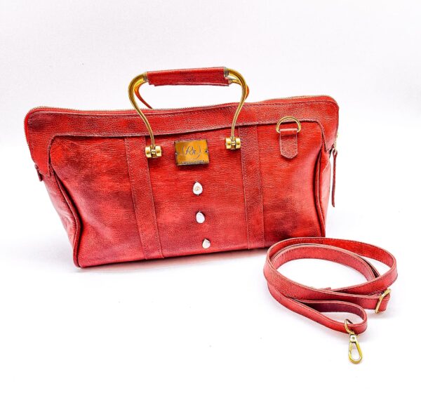 Radiance Leather Raza Clutch - A Stunning Beauty for Every Elegant Woman -100% Cowhide with Wild Boar print Red