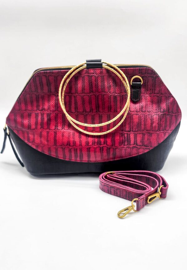 Radiance Leather Minw'a: Ultimate Carry-All Handbag Pure Cowhide Leather with alligator prints