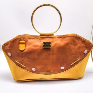 Radiance Leather Minw'a: Ultimate Carry-All Handbag Pure Cowhide Leather with pull up prints on Tan Caramel