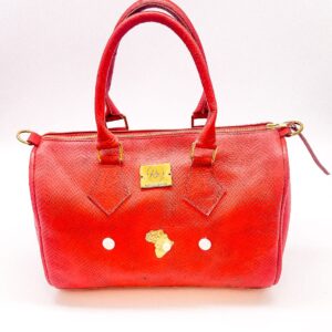 Radiance Leather Jaber Handbag - A Must-Have Practical Companion for Every Woman- 100% Cowhide Cobra Print (RED)