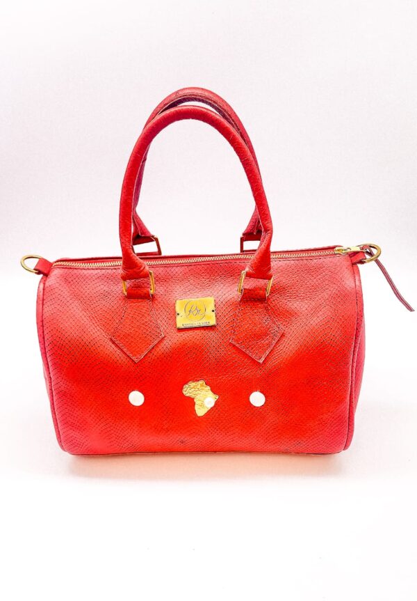 Radiance Leather Jaber Handbag - A Must-Have Practical Companion for Every Woman- 100% Cowhide Cobra Print (RED)