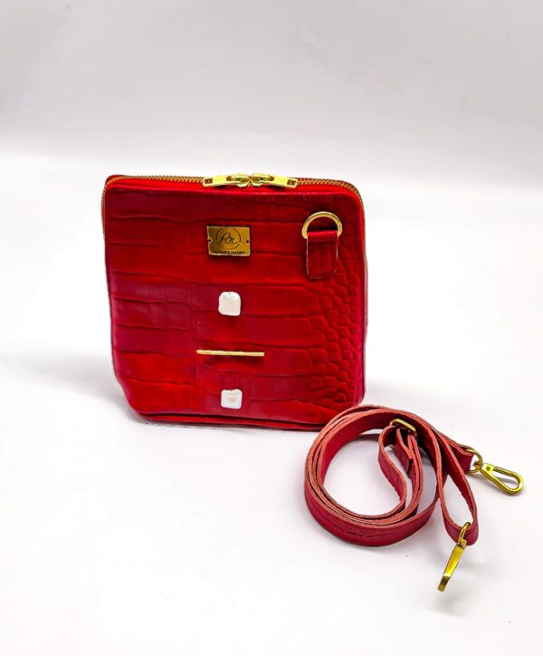 Radiance Leather Vikay Sling - Perfect Ladies Mini Sling Bag, 100% cowhide leather (Red)