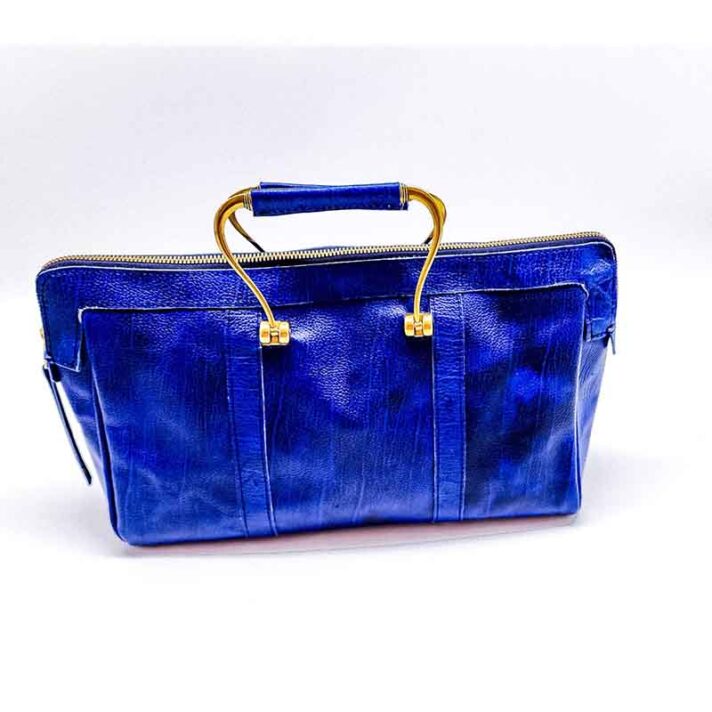 Radiance Leather Raza Clutch – A Stunning Beauty for Every Elegant Woman -100% Cowhide with Wild Boar print Blue