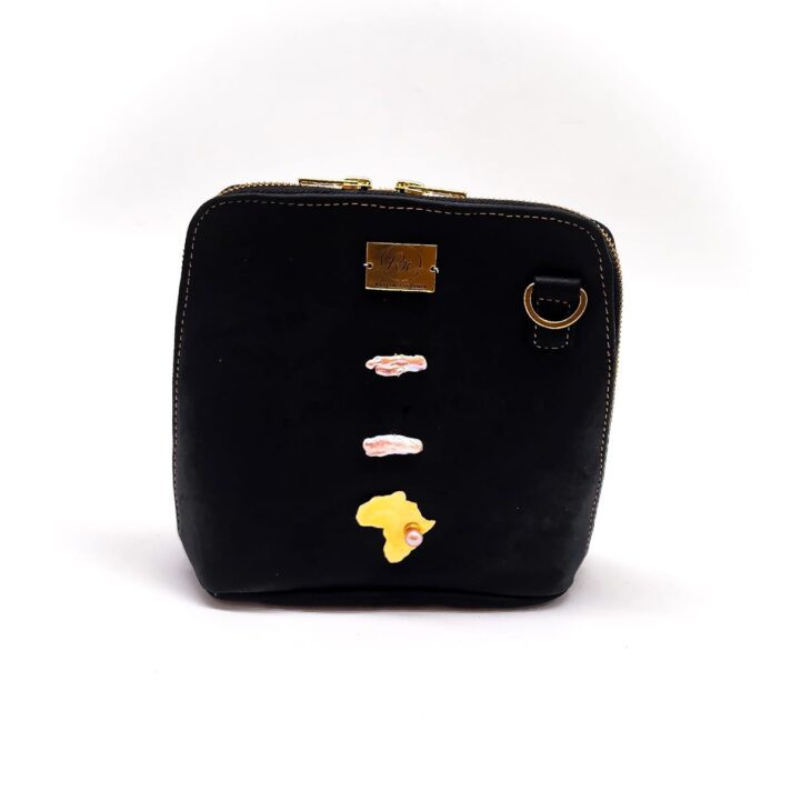 Radiance Leather Vikay Sling – Crocodile Print 100% Cowhide Pure Leather Sling Bag Black